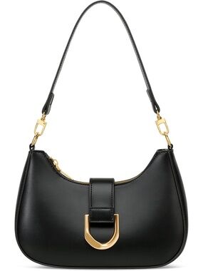 〽️ Women's Black Vegan Leather Cute Purse Removable Strap Shoulder Bags